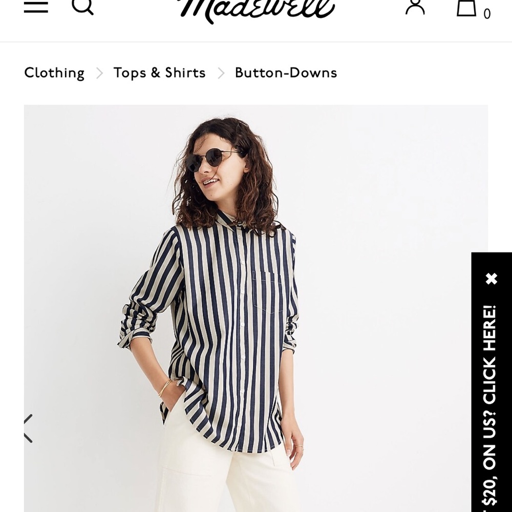 Madewell Tunic Shirt in Hampden Stripe